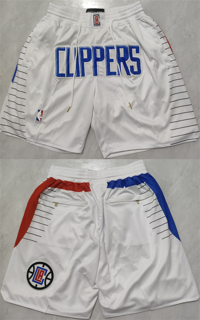 Men's Los Angeles Clippers White Shorts (Run Small)